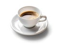 AI generated illustration of a white ceramic cup of steaming hot coffee on a white background Royalty Free Stock Photo