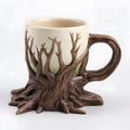 A mug depicting roots