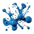 AI generated illustration of a white surface with an abstract blue paint design Royalty Free Stock Photo