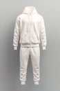 AI generated illustration of a white tracksuit on a gray background