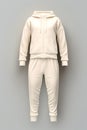 AI generated illustration of a white tracksuit on a gray background