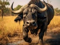 Ai Generated illustration Wildlife Concept of African Buffalo - Botswana Royalty Free Stock Photo