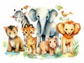 Ai Generated illustration Wildlife Concept of African cartoon animals. Royalty Free Stock Photo