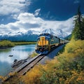 Ai Generated illustration Wildlife Concept of Alaska Railroad Scenic Trips