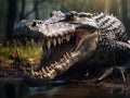 Ai Generated illustration Wildlife Concept of Alligator Royalty Free Stock Photo