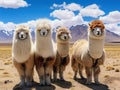 Ai Generated illustration Wildlife Concept of Alpacas Peru