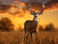 Ai Generated illustration Wildlife Concept of Amazing vertical photograph of big whitetail buck Royalty Free Stock Photo