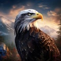Ai Generated illustration Wildlife Concept of American Bald Eagle Bird Isolated Wildlife