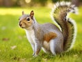 Ai Generated illustration Wildlife Concept of American gray squirrel on white background