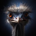 Ai Generated illustration Wildlife Concept of Angry Ostrich Close up portrait Close up ostrich head Struthio camelus Royalty Free Stock Photo