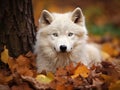 Ai Generated illustration Wildlife Concept of Arctic Wolf Looking at the Camera Royalty Free Stock Photo