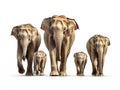 Ai Generated illustration Wildlife Concept of Asian elephant familys walking Royalty Free Stock Photo