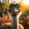 Ai Generated illustration Wildlife Concept of Australian emu at Tower Hill wildlife reserve