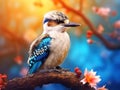 Ai Generated illustration Wildlife Concept of Australian laughing kookaburra bird