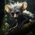 Ai Generated illustration Wildlife Concept of Aye-aye nocturnal lemur of Madagascar Royalty Free Stock Photo
