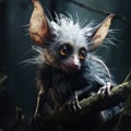 Ai Generated illustration Wildlife Concept of Aye-aye nocturnal lemur of Madagascar Royalty Free Stock Photo