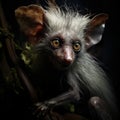 Ai Generated illustration Wildlife Concept of Aye-aye nocturnal lemur of Madagascar Royalty Free Stock Photo