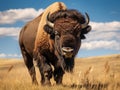 Ai Generated illustration Wildlife Concept of Badlands American Bison Bull (Bison bison) Royalty Free Stock Photo