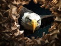 Ai Generated illustration Wildlife Concept of Bald Eagle in money Royalty Free Stock Photo