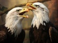 Ai Generated illustration Wildlife Concept of Bald Eagles