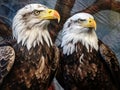Ai Generated illustration Wildlife Concept of Bald Eagles