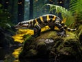 Ai Generated illustration Wildlife Concept of Barred Tiger Salamander Ambystoma mavortium Royalty Free Stock Photo