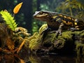 Ai Generated illustration Wildlife Concept of Barred Tiger Salamander Ambystoma mavortium Royalty Free Stock Photo