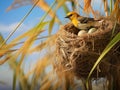 Ai Generated illustration Wildlife Concept of Baya Weaver Nest Royalty Free Stock Photo