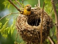 Ai Generated illustration Wildlife Concept of Baya Weaver Nest Royalty Free Stock Photo