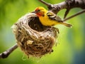 Ai Generated illustration Wildlife Concept of Baya Weaver Nest Royalty Free Stock Photo
