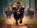 Ai Generated illustration Wildlife Concept of Bison from kanha