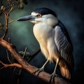 Ai Generated illustration Wildlife Concept of Black-crowned night heron