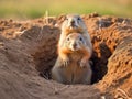 Ai Generated illustration Wildlife Concept of Black-tailed Prairie Dogs Royalty Free Stock Photo