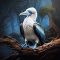 Ai Generated illustration Wildlife Concept of Blue Footed Booby Galapagos Ecuador