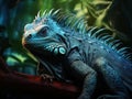 Ai Generated illustration Wildlife Concept of Blue Iguana Cayman Islands