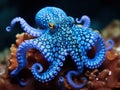 Ai Generated illustration Wildlife Concept of Blue ring octopus Royalty Free Stock Photo