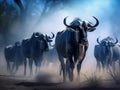 Ai Generated illustration Wildlife Concept of Blue wildebeest