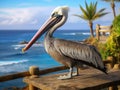 Ai Generated illustration Wildlife Concept of Brown Pelican Pelecanus Occidentalis