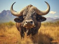 Ai Generated illustration Wildlife Concept of Buffalo in South Africa Royalty Free Stock Photo