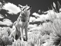 Ai Generated illustration Wildlife Concept of Calling Coyote Royalty Free Stock Photo