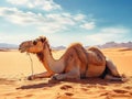 Ai Generated illustration Wildlife Concept of Camel in Qatar Desert Royalty Free Stock Photo