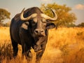 Ai Generated illustration Wildlife Concept of cape buffalo Royalty Free Stock Photo