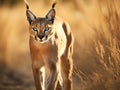 Ai Generated illustration Wildlife Concept of Caracal walking South Africa (Felis caracal)