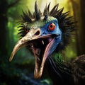 Ai Generated illustration Wildlife Concept of Cassowary Gaping Royalty Free Stock Photo