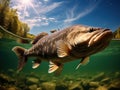 Ai Generated illustration Wildlife Concept of The Catfish (Silurus Glanis).