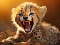 Ai Generated illustration Wildlife Concept of Cheetah Cub Royalty Free Stock Photo