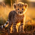 Ai Generated illustration Wildlife Concept of Cheetah Cub Royalty Free Stock Photo