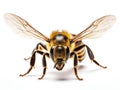 Ai Generated illustration Wildlife Concept of A close up of flying bee isolated on white background Royalty Free Stock Photo