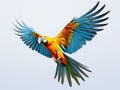 Ai Generated illustration Wildlife Concept of Colourful flying parrot