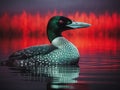Ai Generated illustration Wildlife Concept of Common Loon XII (Gavia immer) Royalty Free Stock Photo